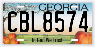 GA license plate CBL8574