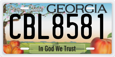 GA license plate CBL8581