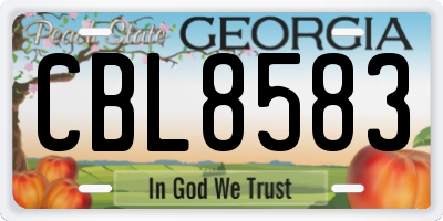 GA license plate CBL8583