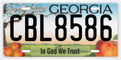 GA license plate CBL8586