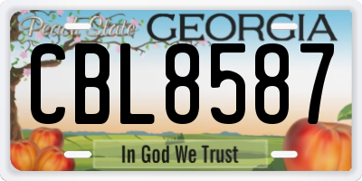 GA license plate CBL8587