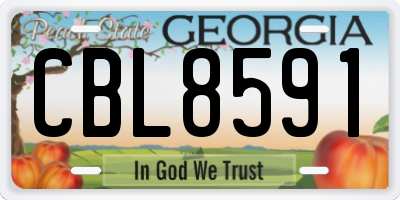 GA license plate CBL8591