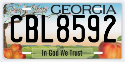 GA license plate CBL8592