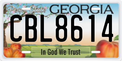 GA license plate CBL8614