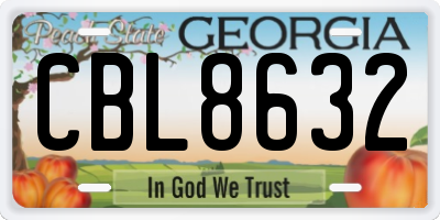 GA license plate CBL8632