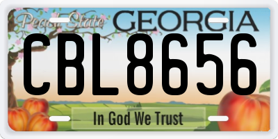 GA license plate CBL8656