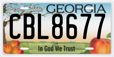 GA license plate CBL8677