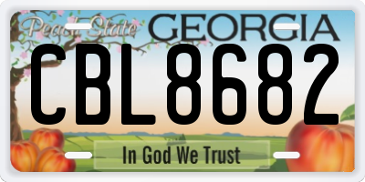 GA license plate CBL8682