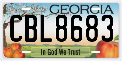 GA license plate CBL8683