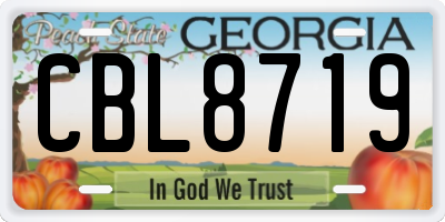 GA license plate CBL8719