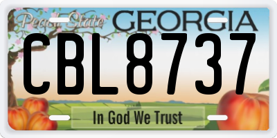 GA license plate CBL8737
