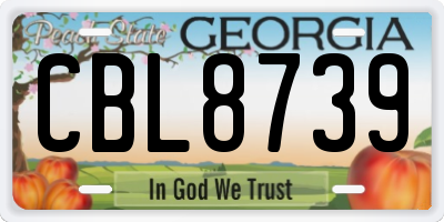 GA license plate CBL8739