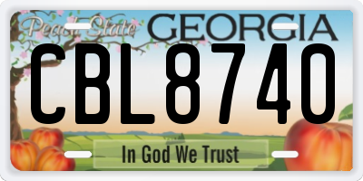 GA license plate CBL8740