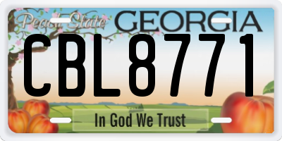 GA license plate CBL8771