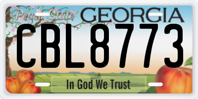 GA license plate CBL8773