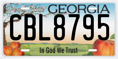 GA license plate CBL8795