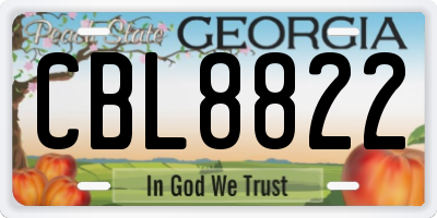 GA license plate CBL8822