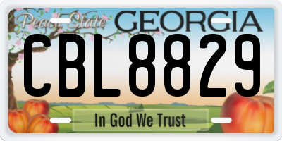 GA license plate CBL8829