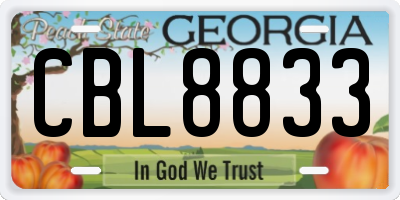 GA license plate CBL8833