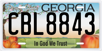 GA license plate CBL8843