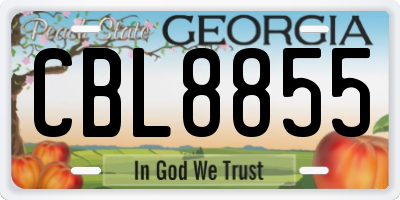 GA license plate CBL8855