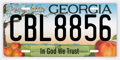 GA license plate CBL8856