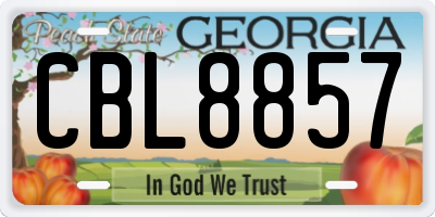 GA license plate CBL8857