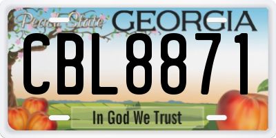 GA license plate CBL8871
