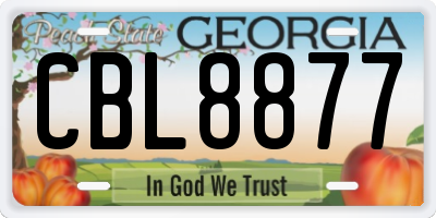 GA license plate CBL8877