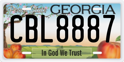 GA license plate CBL8887