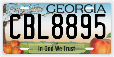 GA license plate CBL8895