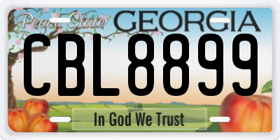 GA license plate CBL8899