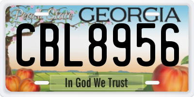 GA license plate CBL8956
