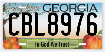 GA license plate CBL8976