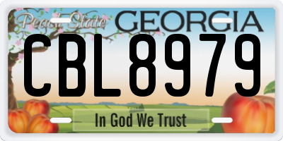 GA license plate CBL8979