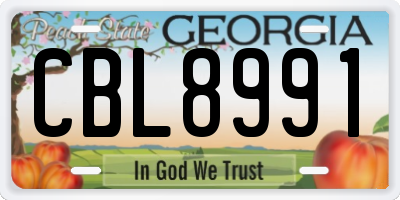 GA license plate CBL8991
