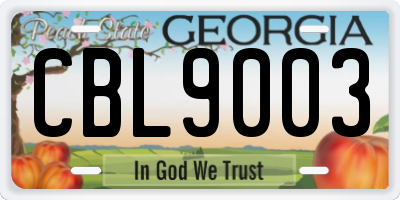 GA license plate CBL9003