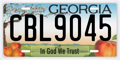 GA license plate CBL9045