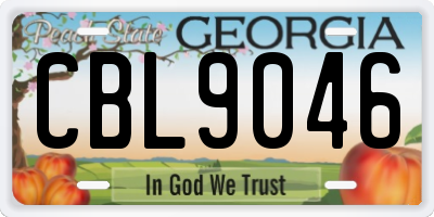 GA license plate CBL9046