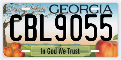 GA license plate CBL9055