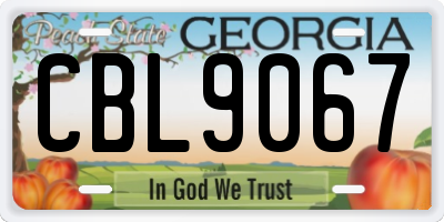 GA license plate CBL9067