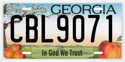 GA license plate CBL9071