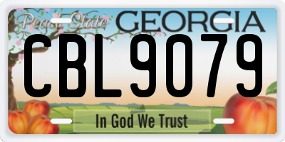 GA license plate CBL9079