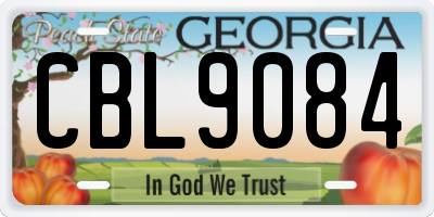 GA license plate CBL9084