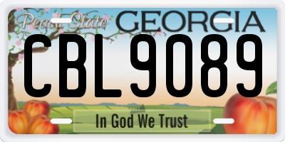 GA license plate CBL9089