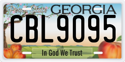 GA license plate CBL9095