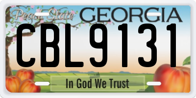 GA license plate CBL9131