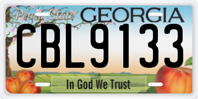 GA license plate CBL9133