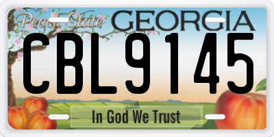 GA license plate CBL9145