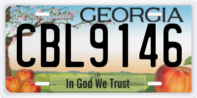 GA license plate CBL9146